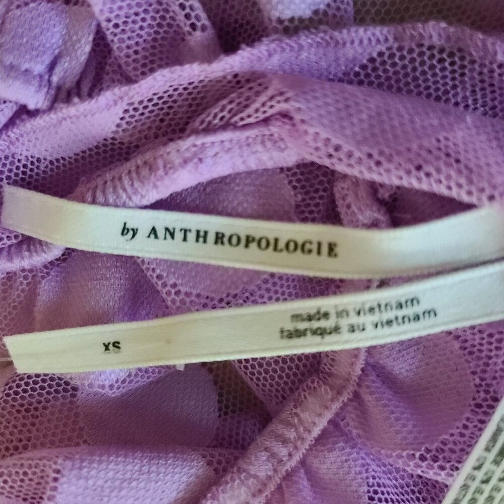 By Anthropologie Mesh Dot Flutter Panty Size XS Lilac Sexy Flirty Coquette NWT - Picture 3 of 10